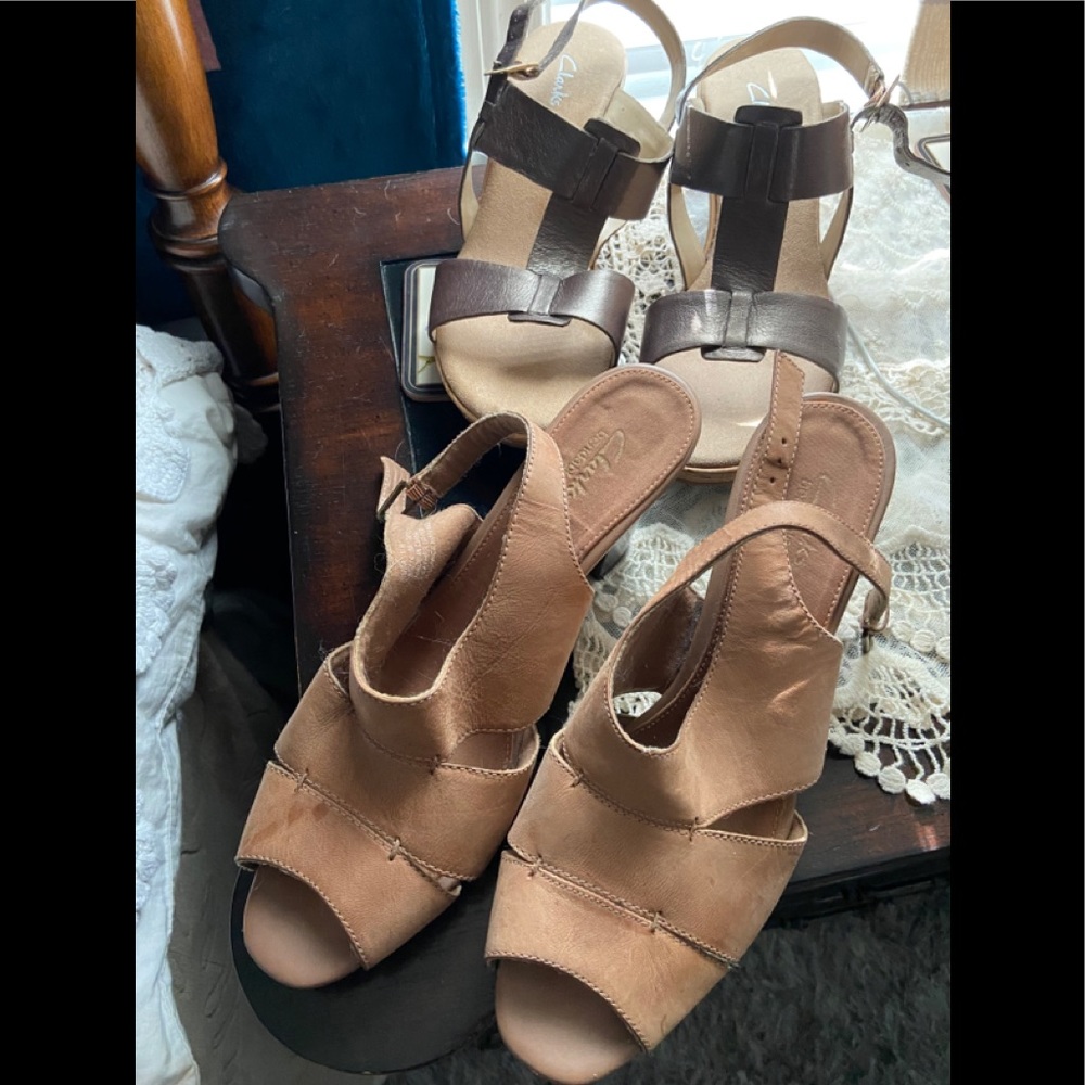 2 pairs Clarks wedges